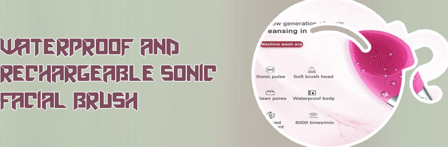 Sonic facial cleansing brush massager